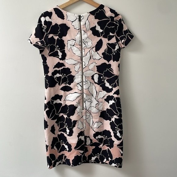 KARL LAGERFELD PARIS Floral-Print Shift Dress US2 short sleeve pink black white - Picture 5 of 14